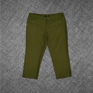 Olive Green Cropped Tailored Pants